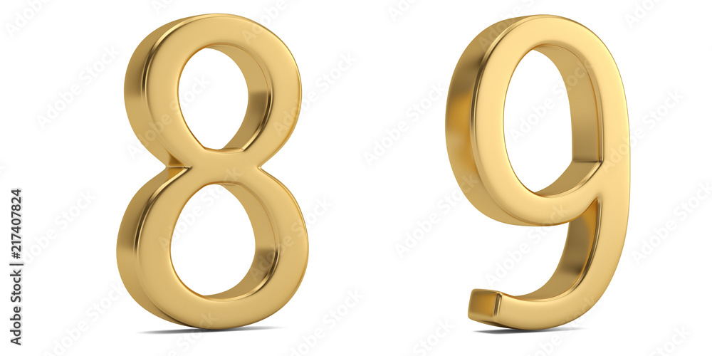Gold metal numeral isolated on white background 3D illustration. Gold metal numeral isolated on white background 3D illustration.
