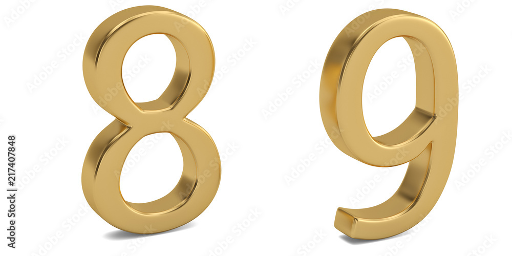 Gold metal numeral isolated on white background 3D illustration. Gold metal numeral isolated on white background 3D illustration.