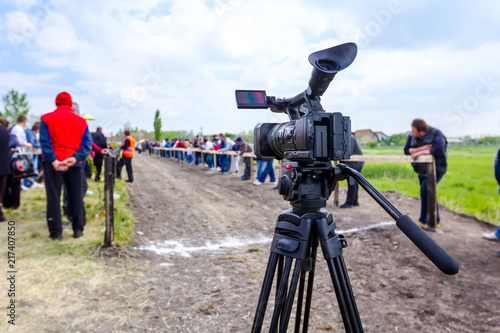 Camera is placed to shoot photo finish photo