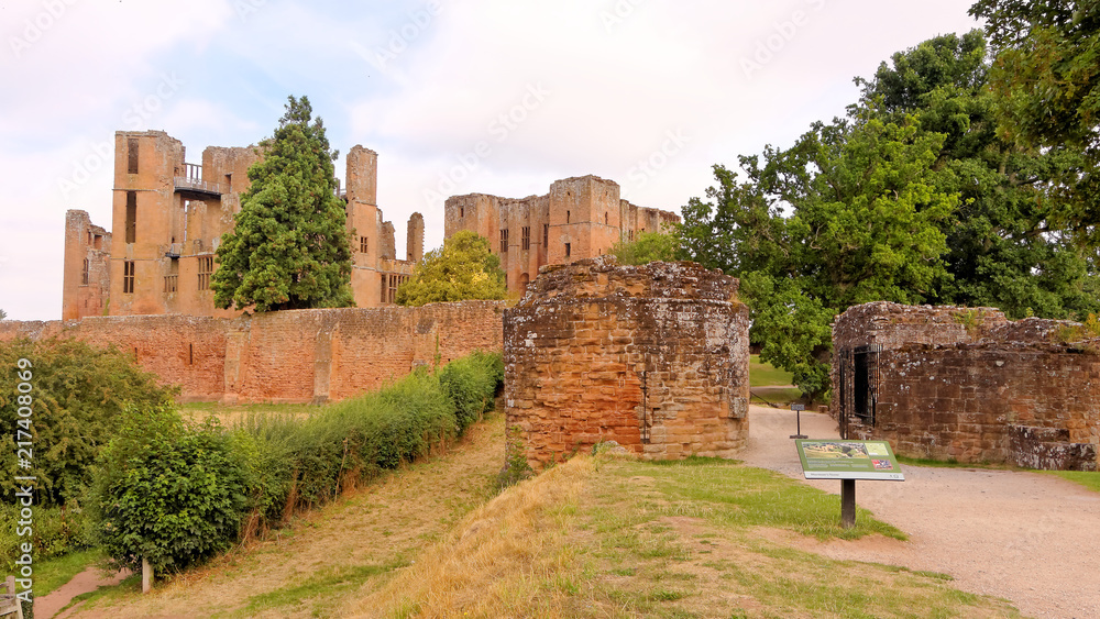 The spectacular ruins, built mostly from the local red sandstone, reveal much of its medieval and Tudor past.