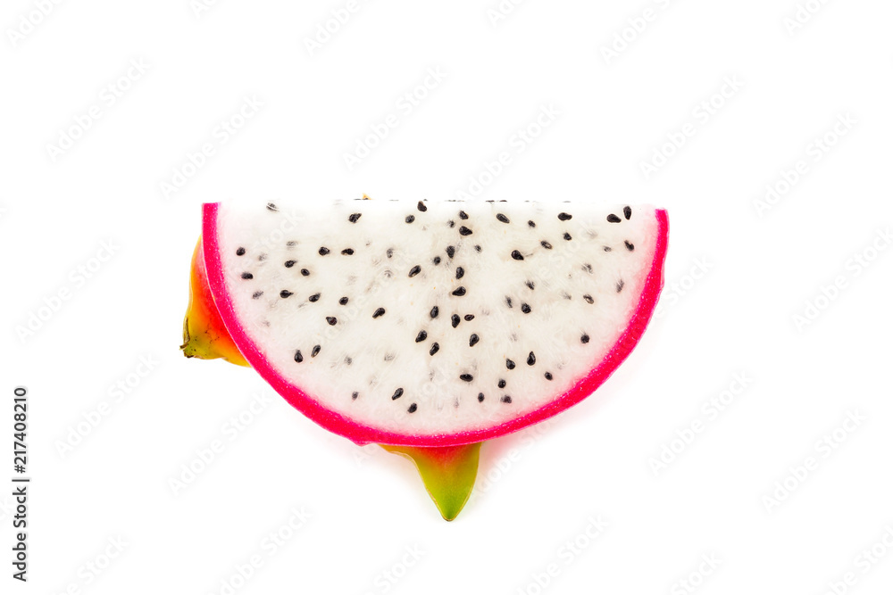 Ripe red dragon fruit on white background Ripe red dragon fruit on white background