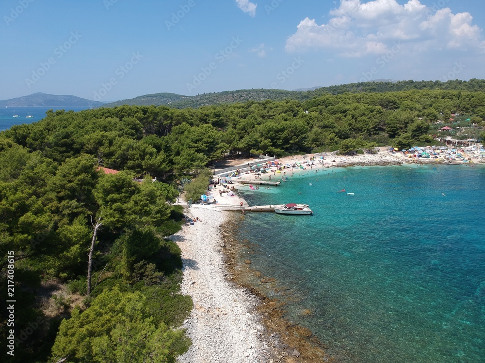 beach labadusa camp on the ciovo island