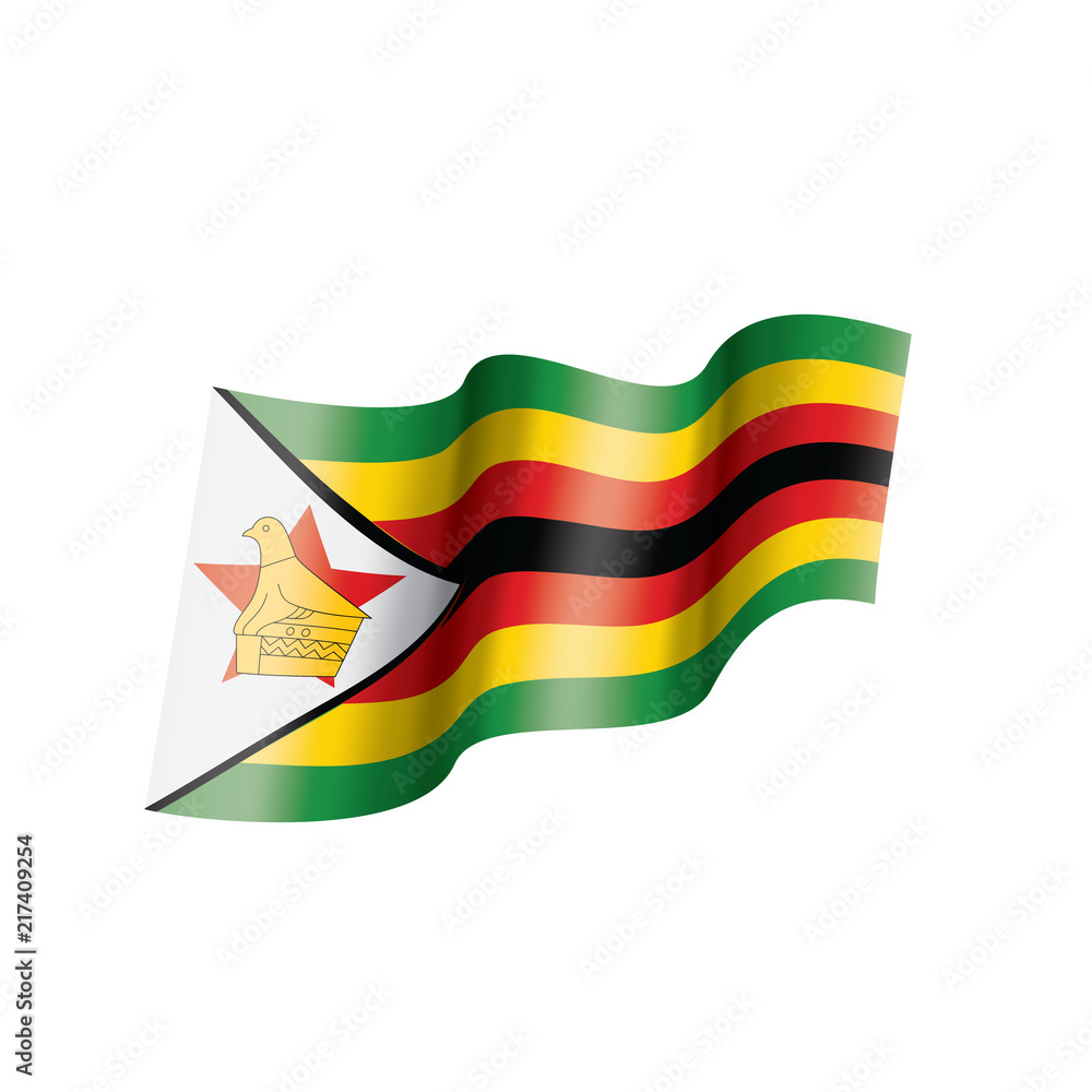 Zimbabwe flag, vector illustration on a white background Zimbabwe flag, vector illustration on a white background