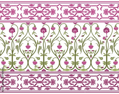 wedding card design, paisley floral pattern , India