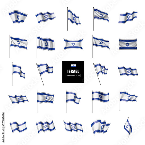 Israel flag, vector illustration on a white background