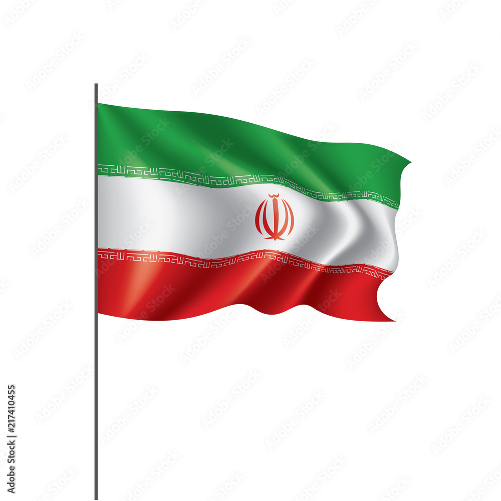 Iran flag, vector illustration on a white background Iran flag, vector illustration on a white background