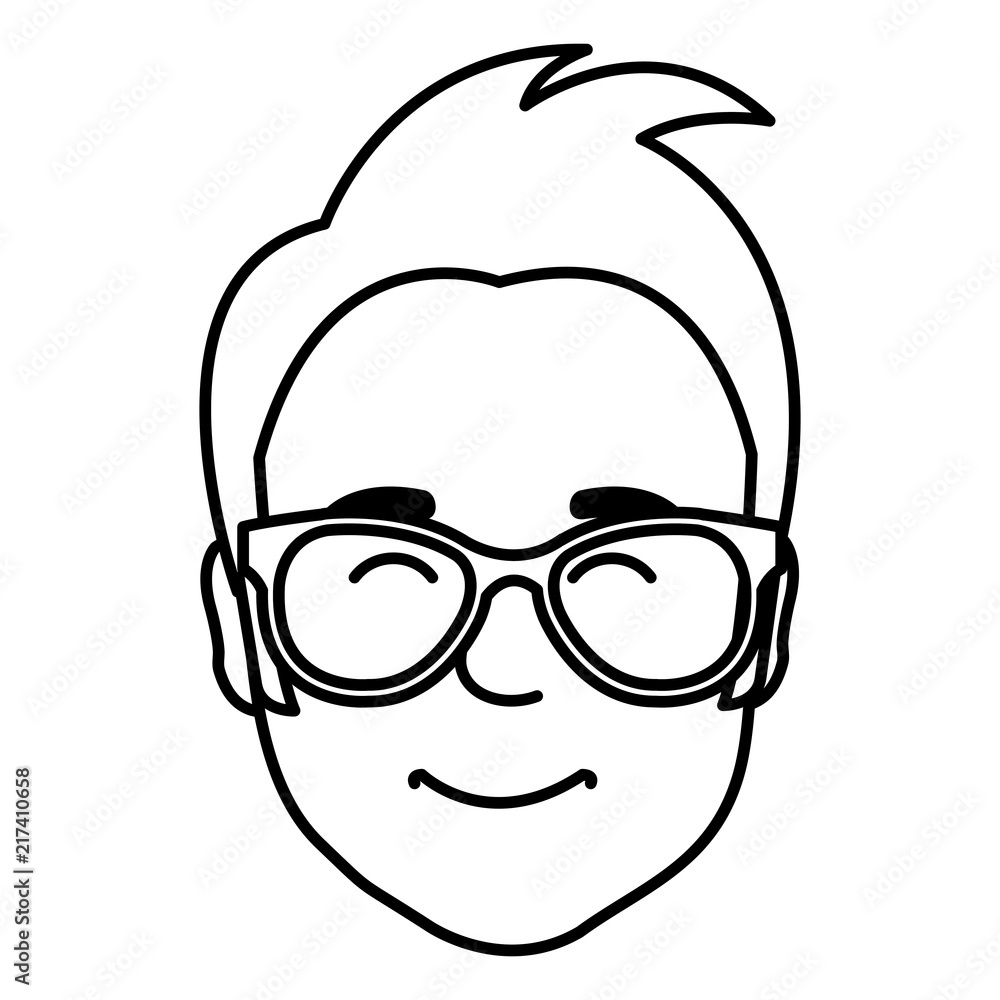 young man with glasses avatar character