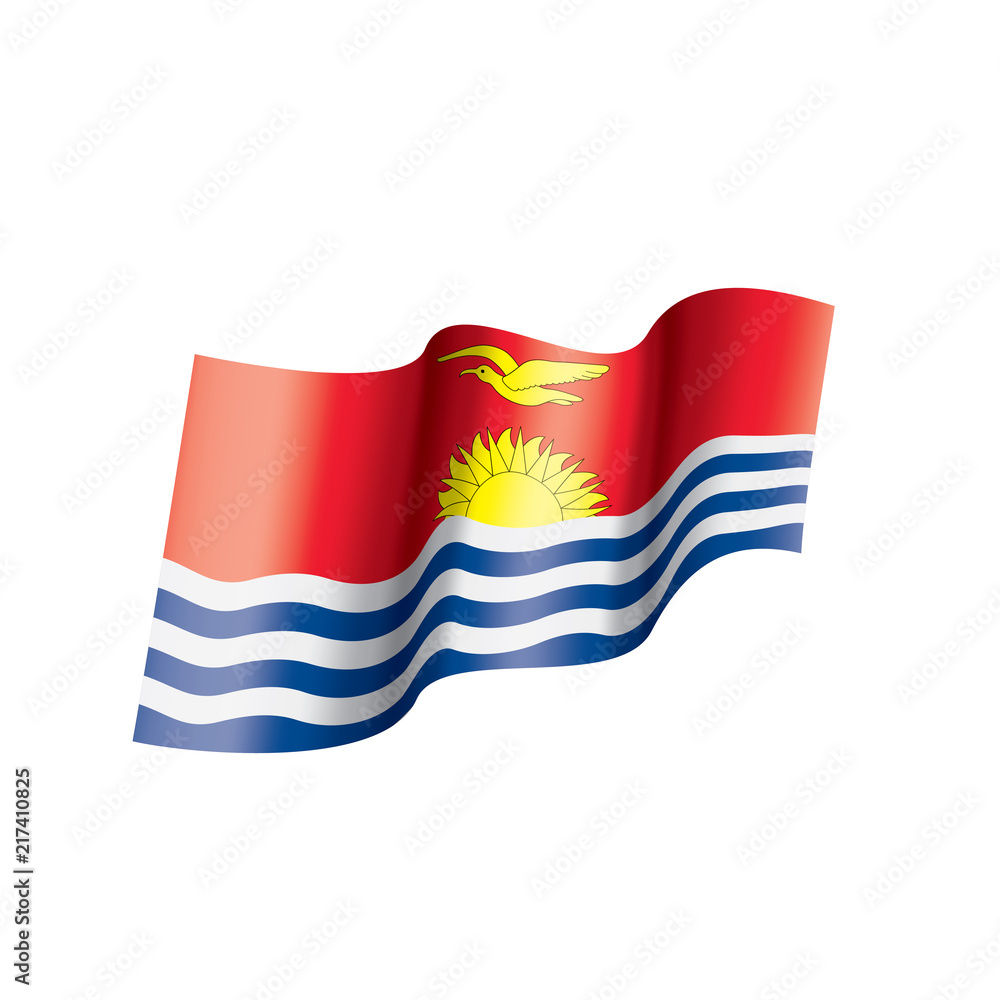 Fototapeta premium Kiribati flag, vector illustration on a white background