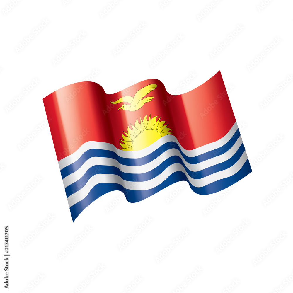 Fototapeta premium Kiribati flag, vector illustration on a white background