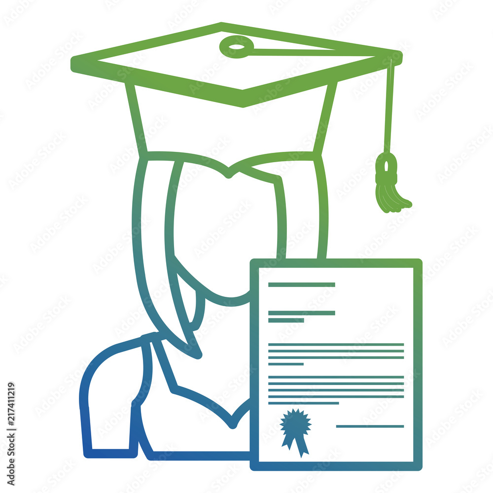 woman student graduation with diploma