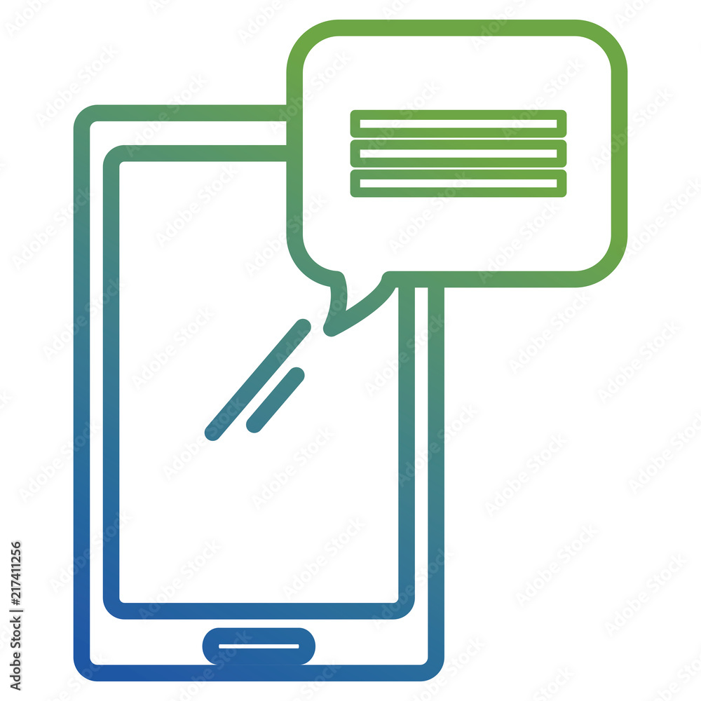 smartphone device with speech bubble smartphone device with speech bubble