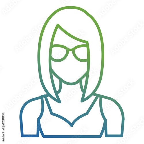 young woman with glasses character