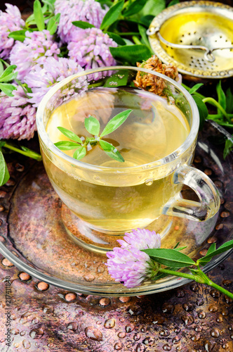 Summer herbal tea with clover