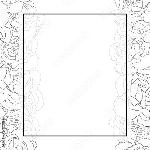 Carnation Flower Outline Banner Card Border
