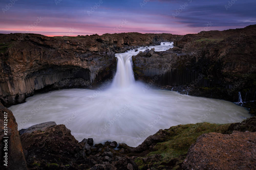 Fototapeta premium Aldeyjarfoss waterfalls is situated in the north of Iceland.