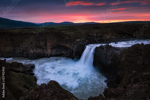 Aldeyjarfoss waterfalls is situated in the north of Iceland. © devilkae