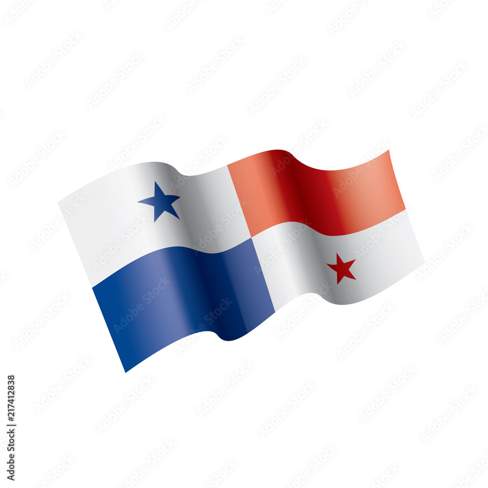 Panama flag, vector illustration on a white background