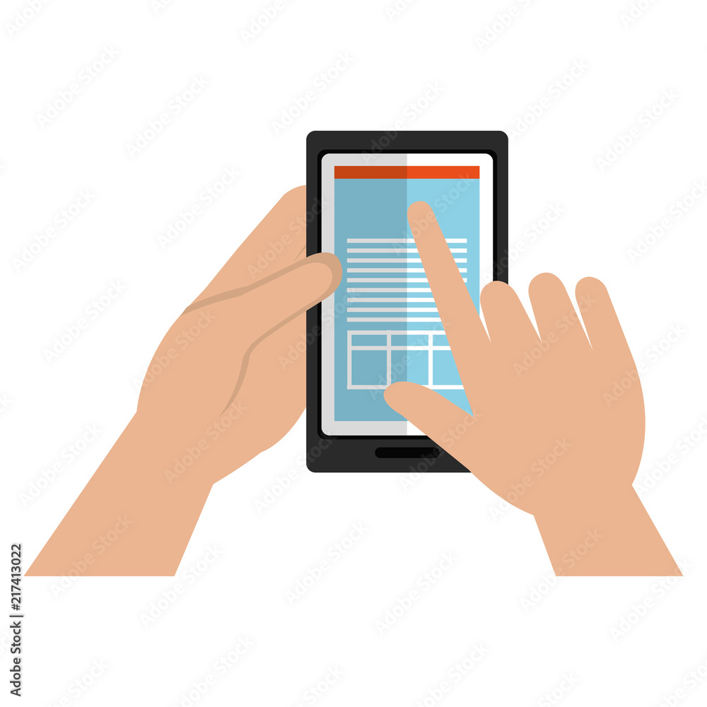hand using smartphone with fiancial document hand using smartphone with fiancial document
