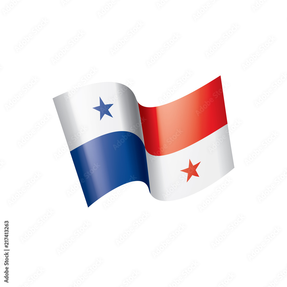 Panama flag, vector illustration on a white background Panama flag, vector illustration on a white background
