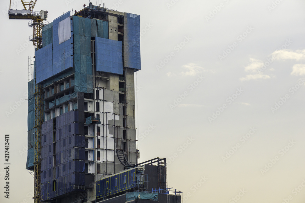 Construction of high skyscraper in Bangkok metropolitan. Construction of high skyscraper in Bangkok metropolitan.