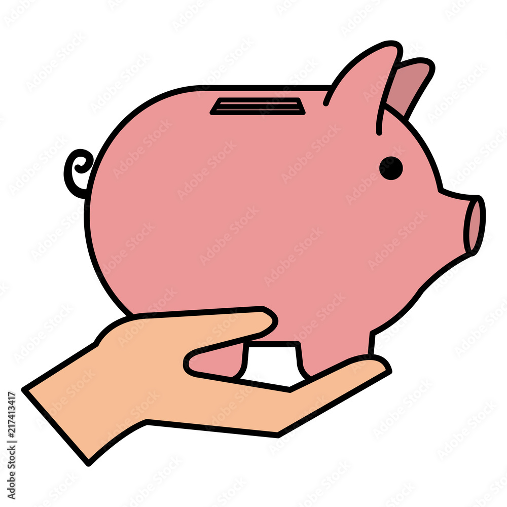 hand with piggy savings