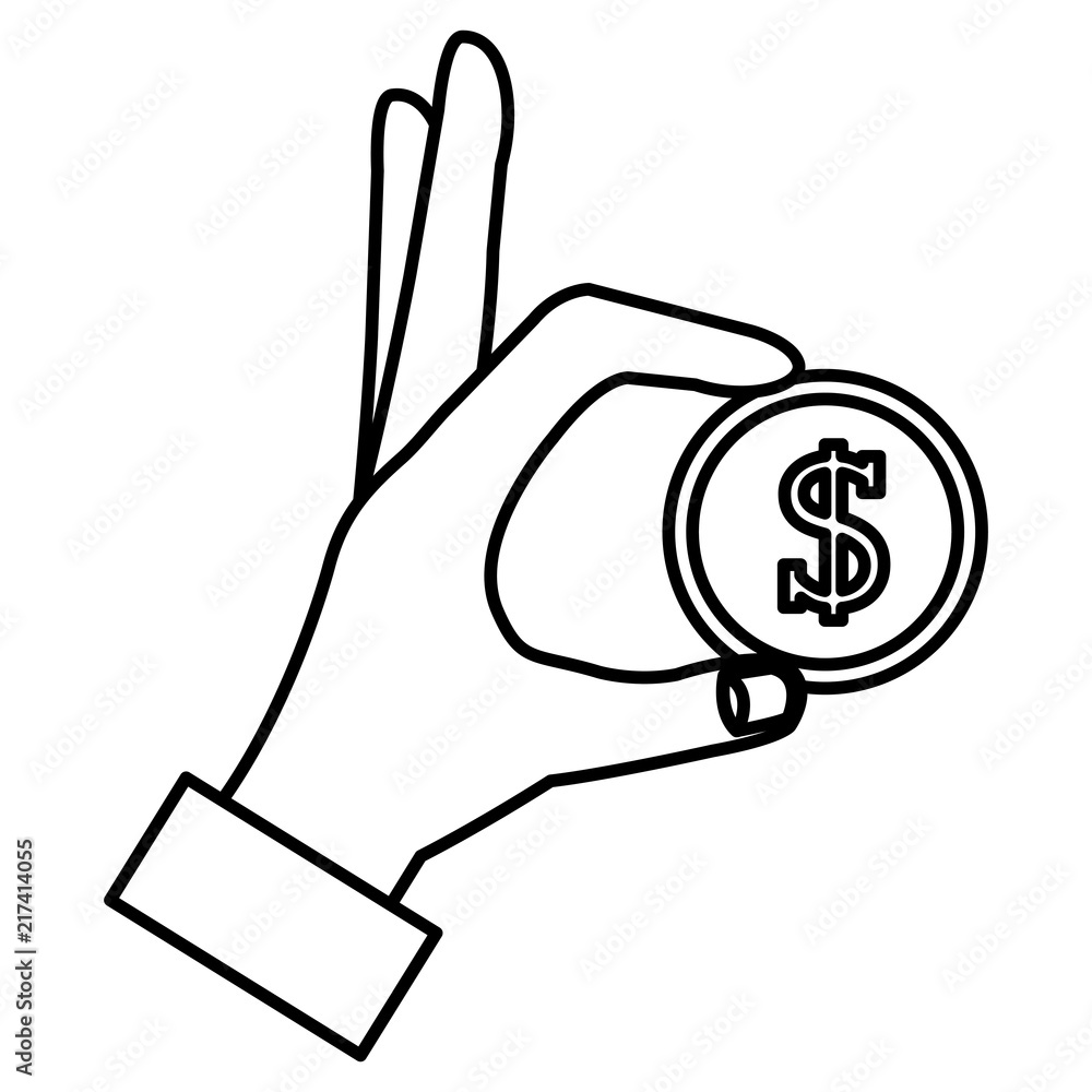 hand with coin money
