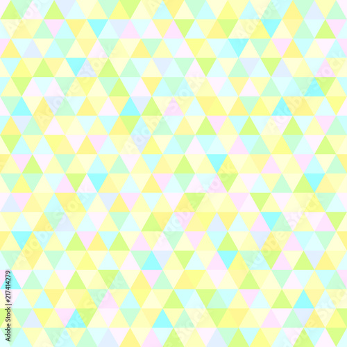 Seamless triangle pattern. Abstract geometric wallpaper of the surface. Cute tile background. Pastel colors. Print for polygraphy, posters, t-shirts and textiles. Beautiful texture. Doodle for design