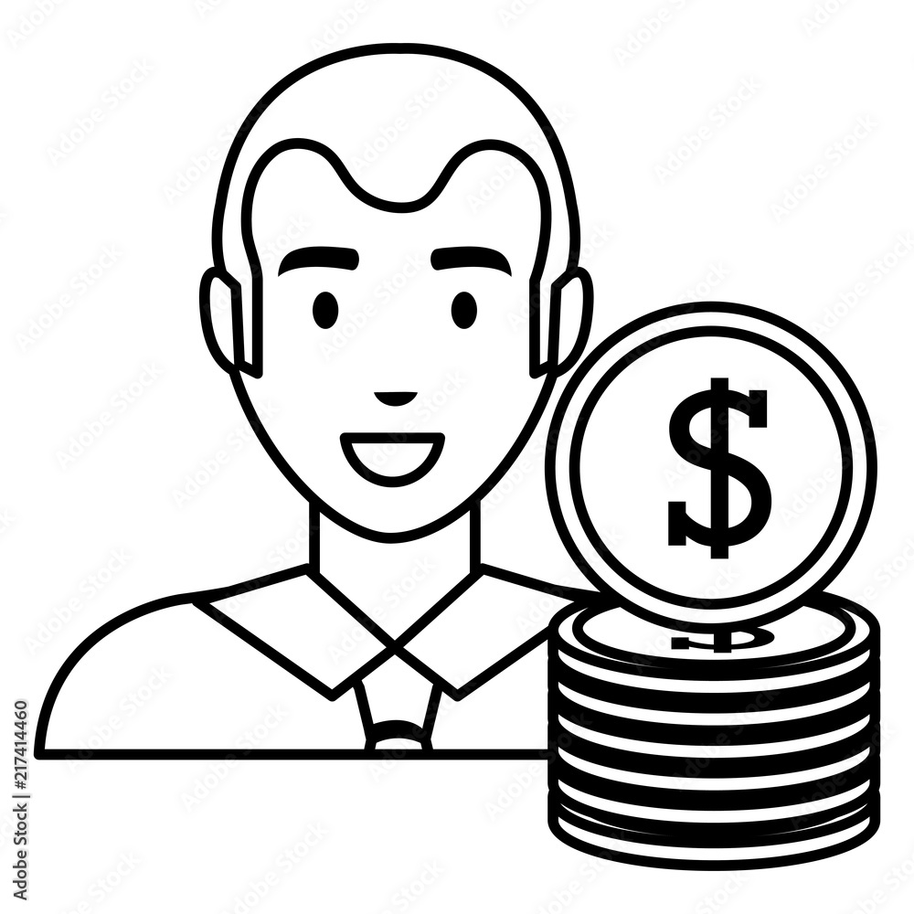 businessman with coins money businessman with coins money