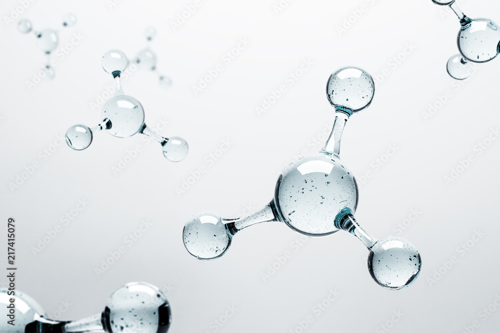 Transparent molecule on white - obrazy, fototapety, plakaty 