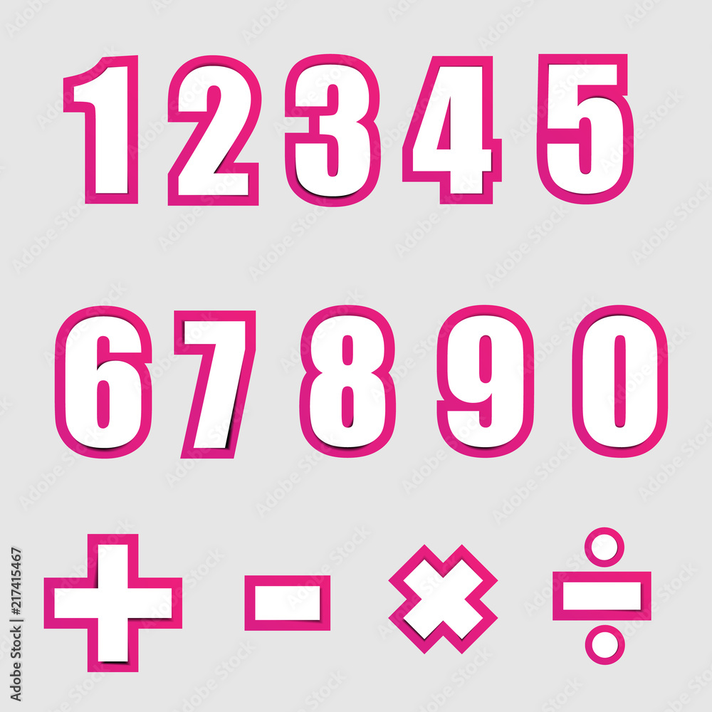 white paper graphic alphabet numbers on pink white paper graphic alphabet numbers on pink