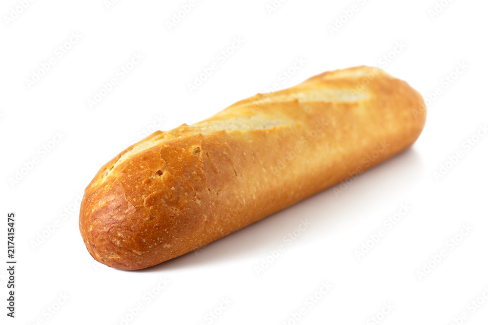 Fresh baguette from a bakery isolated on a white background. Delicious bread Fresh baguette from a bakery isolated on a white background. Delicious bread