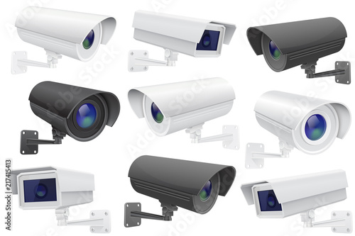 Security camera set. CCTV surveillance system