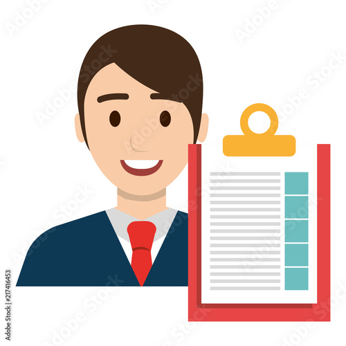 businessman with checklist character