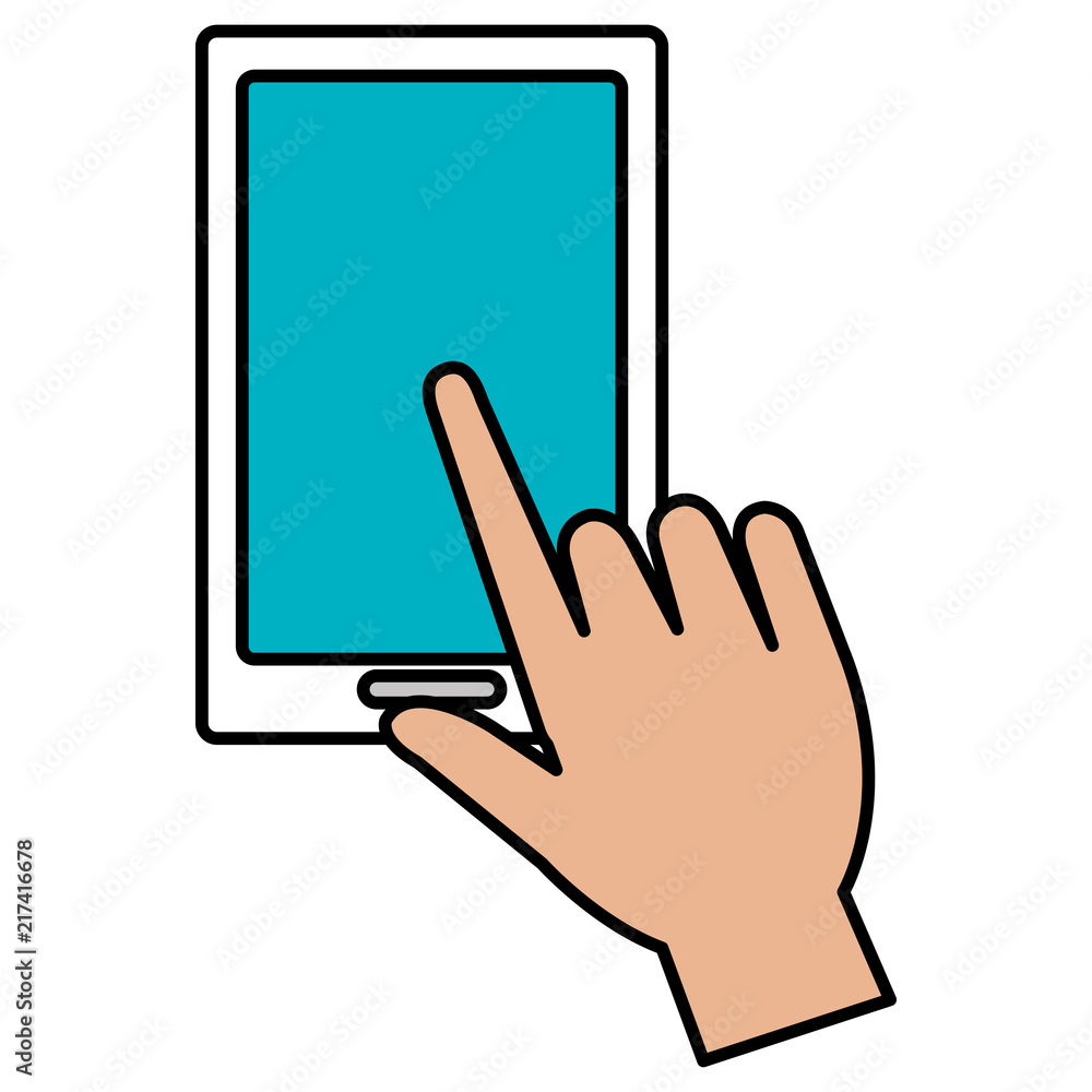 hand with smartphone device hand with smartphone device