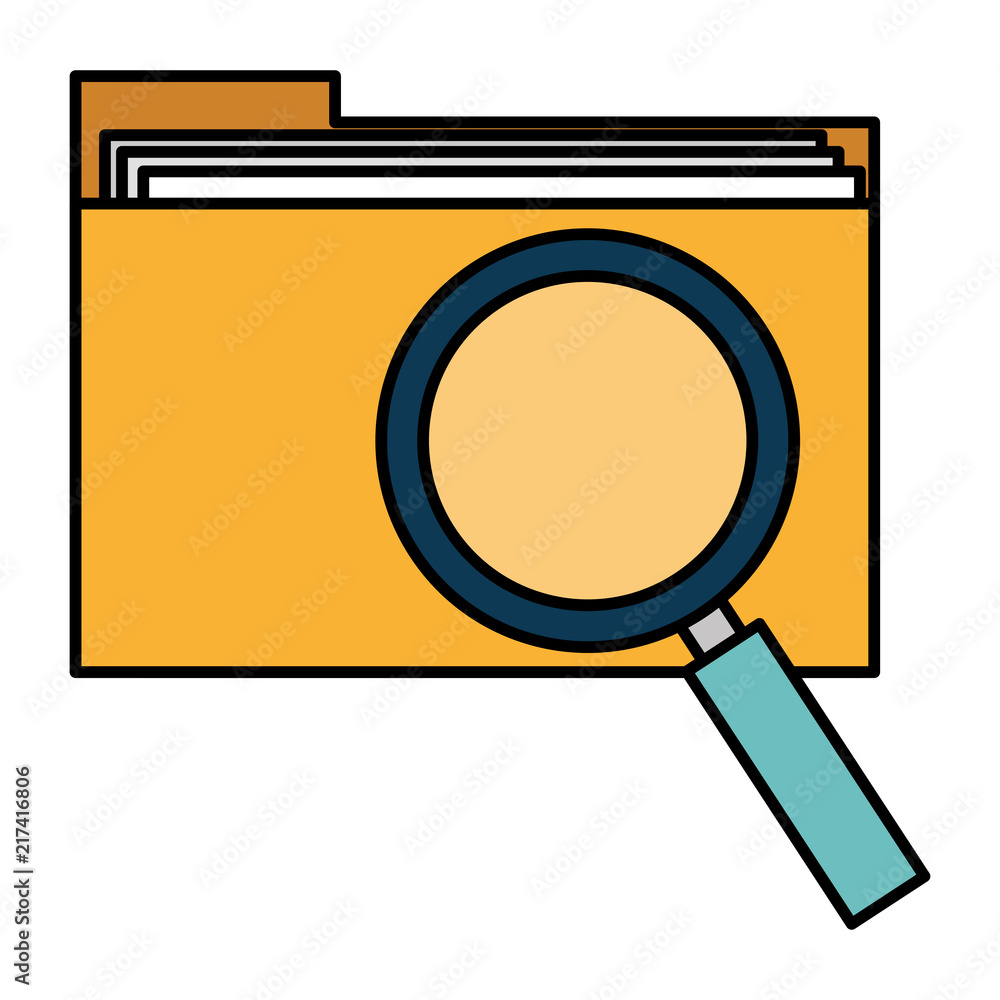 file folder with magnifying glass file folder with magnifying glass