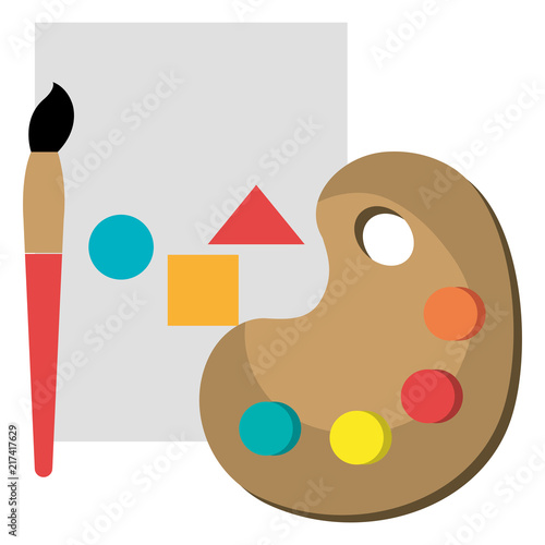 notebook sheet with pallette and brush paint