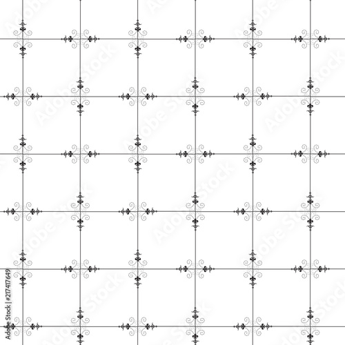 seamless pattern with abstract geometrical shapes vector on white background - black and white pattern