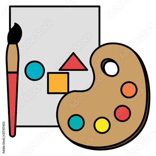 notebook sheet with pallette and brush paint