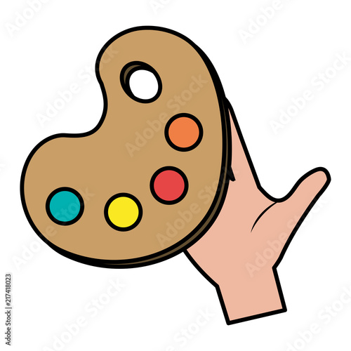 hand painting with pallette