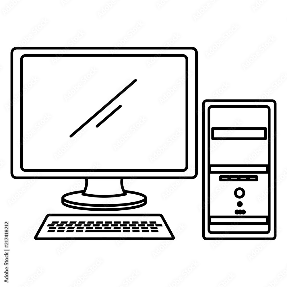 computer desktop isolated icon computer desktop isolated icon
