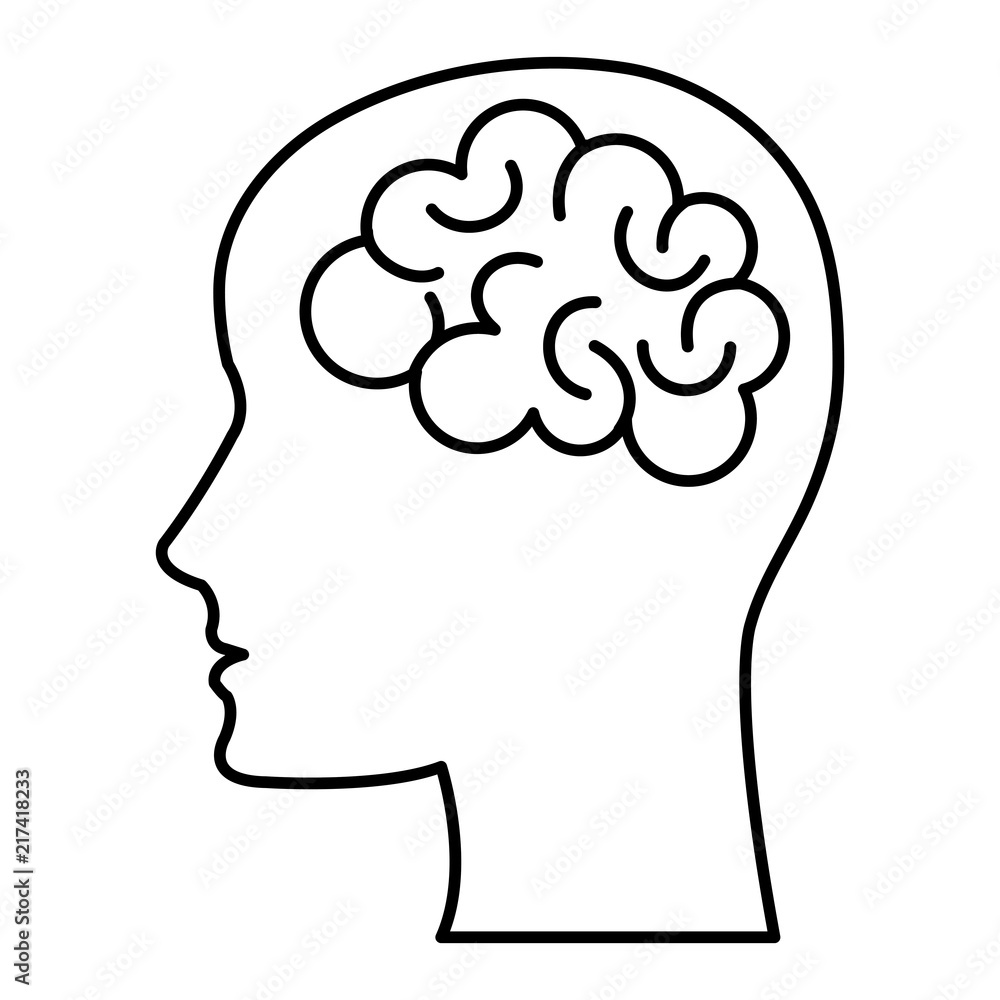 brain storming with head profile brain storming with head profile