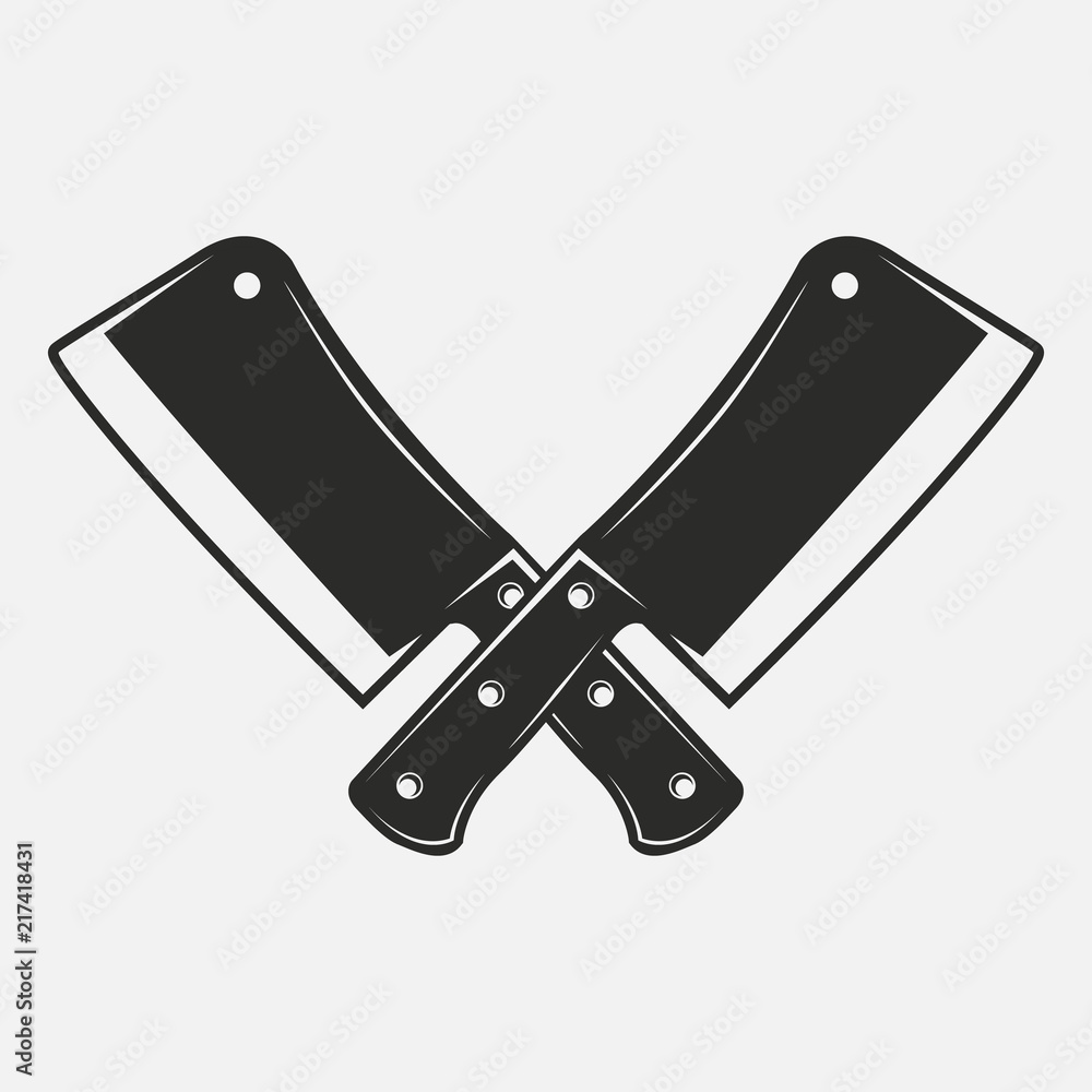 Vector Butcher knives icons. Meat knives isolated on a white background. Vector Butcher knives icons. Meat knives isolated on a white background.