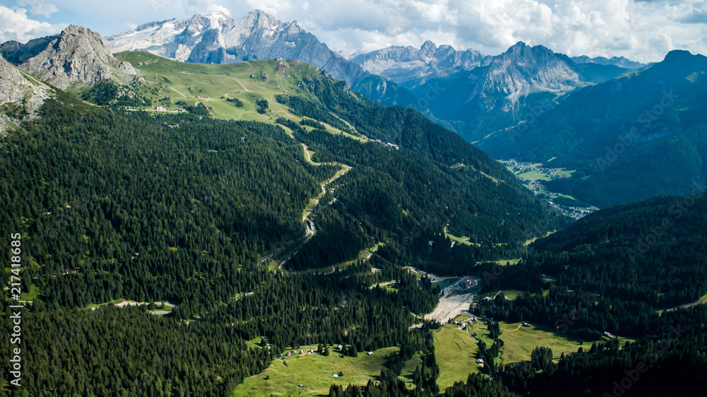 Fototapeta premium beautiful aerial photographs form the mountains of the Dolomites