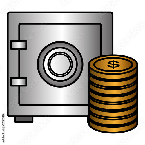 coins money with safe box