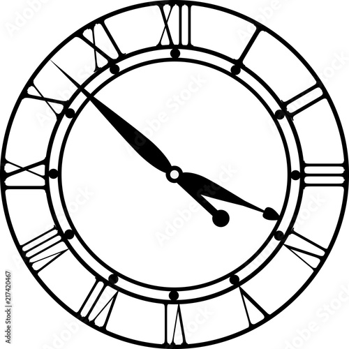 retro clock with Roman Dial