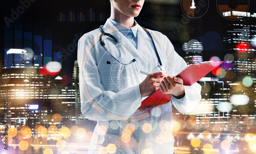 Obraz na plátně Concept of hard-working doctor