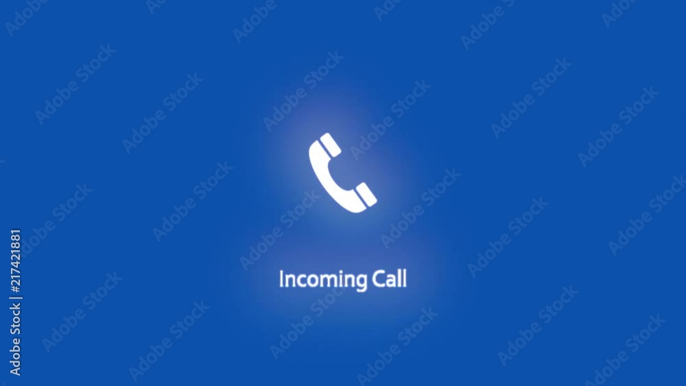 A phone receiver symbol appearing, vibrating, with an outer ring and ...