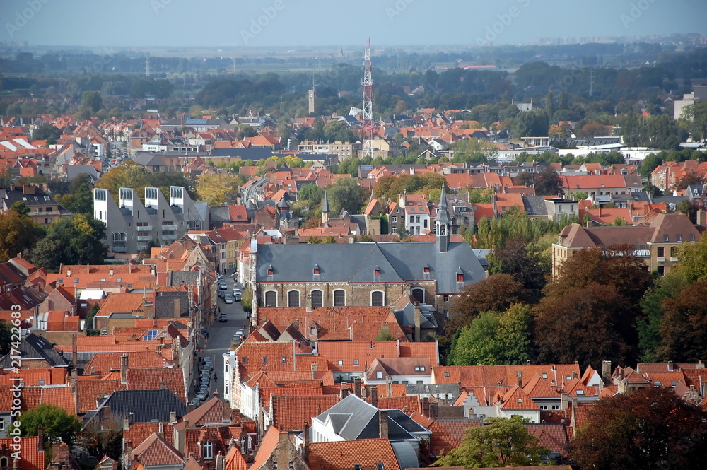 Obraz premium Aerial view of Bruges, Belgium