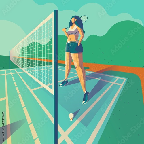 girl standing on badminton court