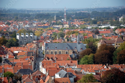 Aerial view of Bruges, Belgium 